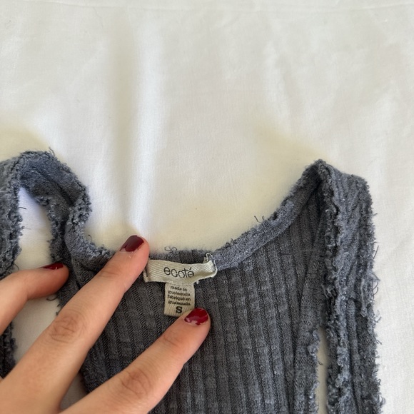 Ecote Charcoal Ribbed Henley Midi Dress - Picture 4 of 7